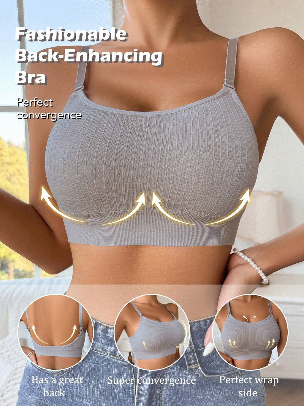 Seamless Backless Comfort Bra | Deep U-Neck Wireless Fit | Smooth Everyday Support