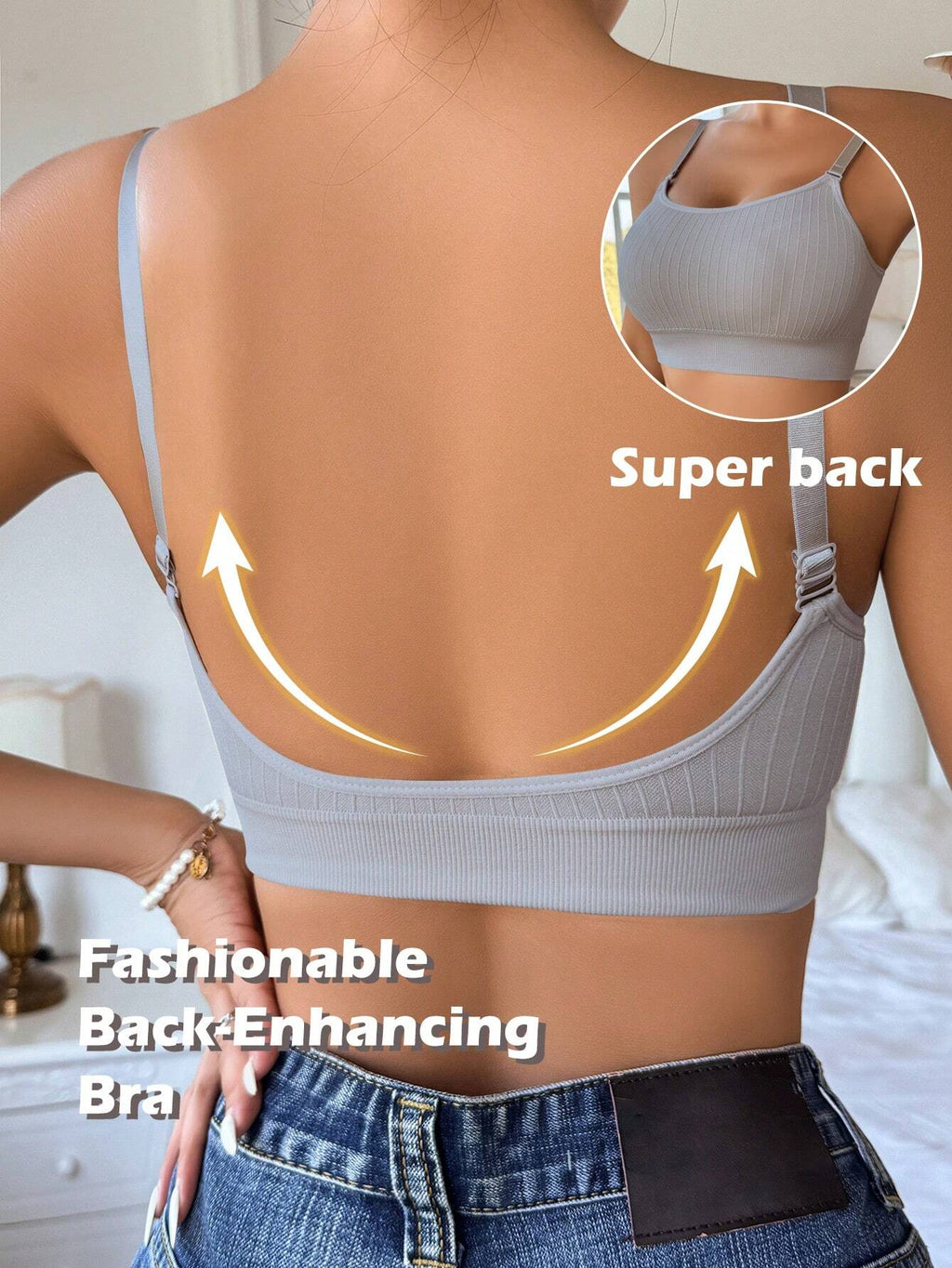 Seamless Backless Comfort Bra | Deep U-Neck Wireless Fit | Smooth Everyday Support