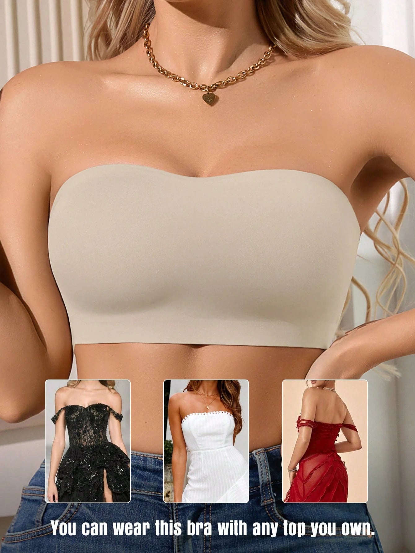 Wire-Free Tube Top Bra | Strapless Seamless Fit | Comfortable Everyday Wear