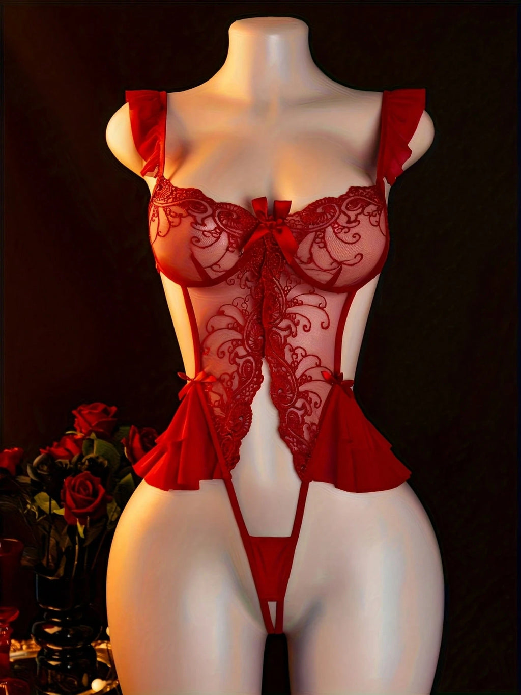 Sexy Hollow Out Bodysuits, Women’s Tight Lingerie Jumpsuits