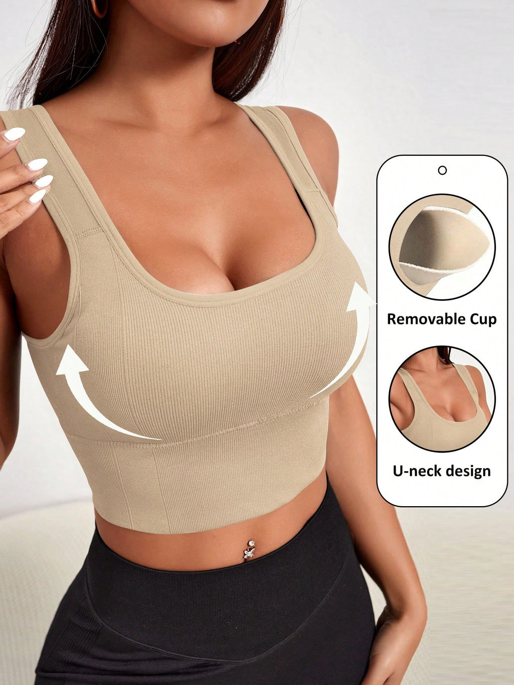 Seamless Sports Bra with Removable Padding | Lift Support Comfortable Activewear Bra