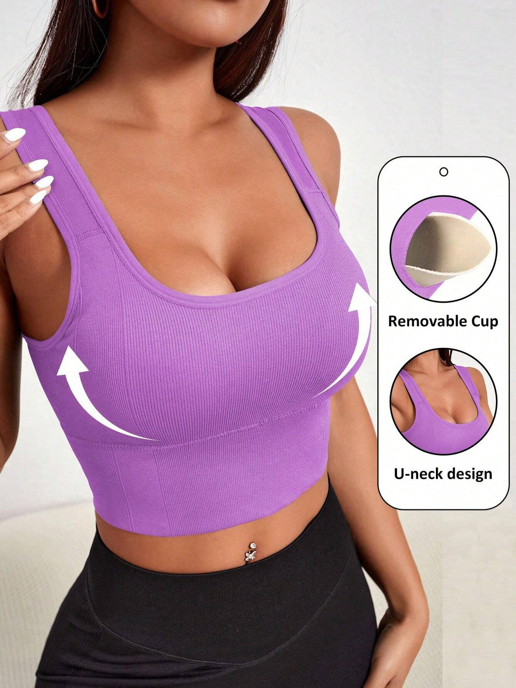Seamless Sports Bra with Removable Padding | Lift Support Comfortable Activewear Bra