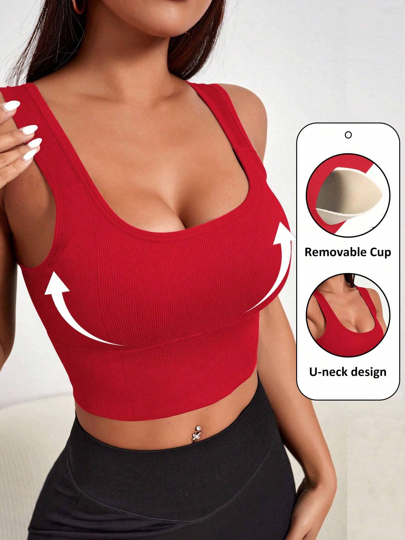 Seamless Sports Bra with Removable Padding | Lift Support Comfortable Activewear Bra