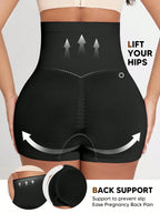 Maternity High Waisted Belly Support Shorts | Expandable Yoga Activewear | Christmas Edition