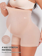 Maternity High Waisted Belly Support Shorts | Expandable Yoga Activewear | Christmas Edition