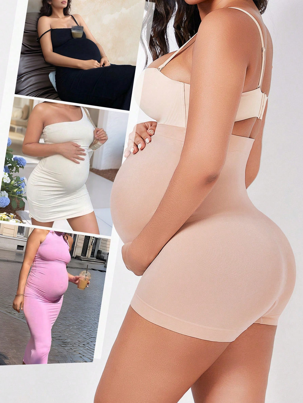 Maternity High Waisted Belly Support Shorts | Expandable Yoga Activewear | Christmas Edition