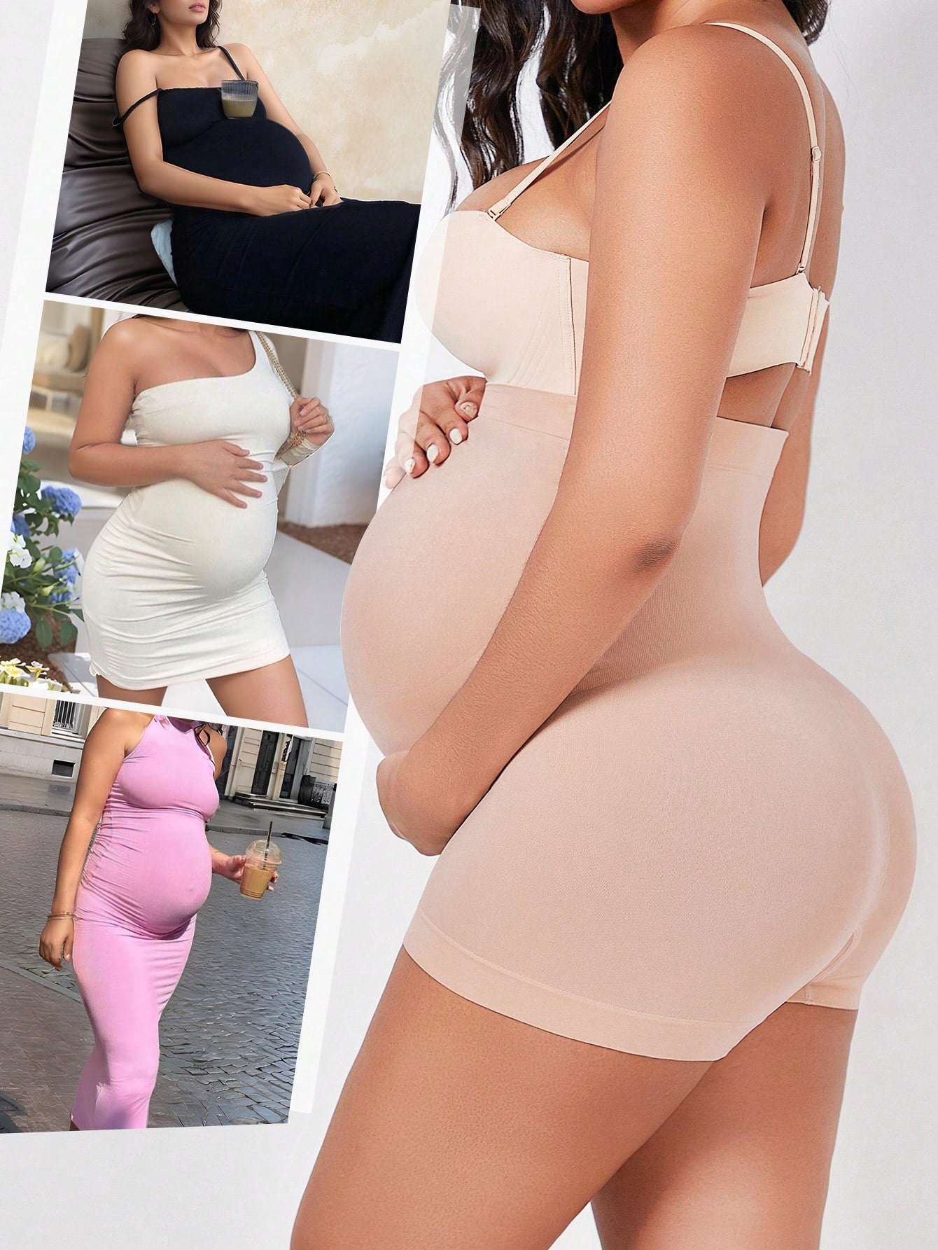 Maternity High Waisted Belly Support Shorts | Expandable Yoga Activewear | Christmas Edition