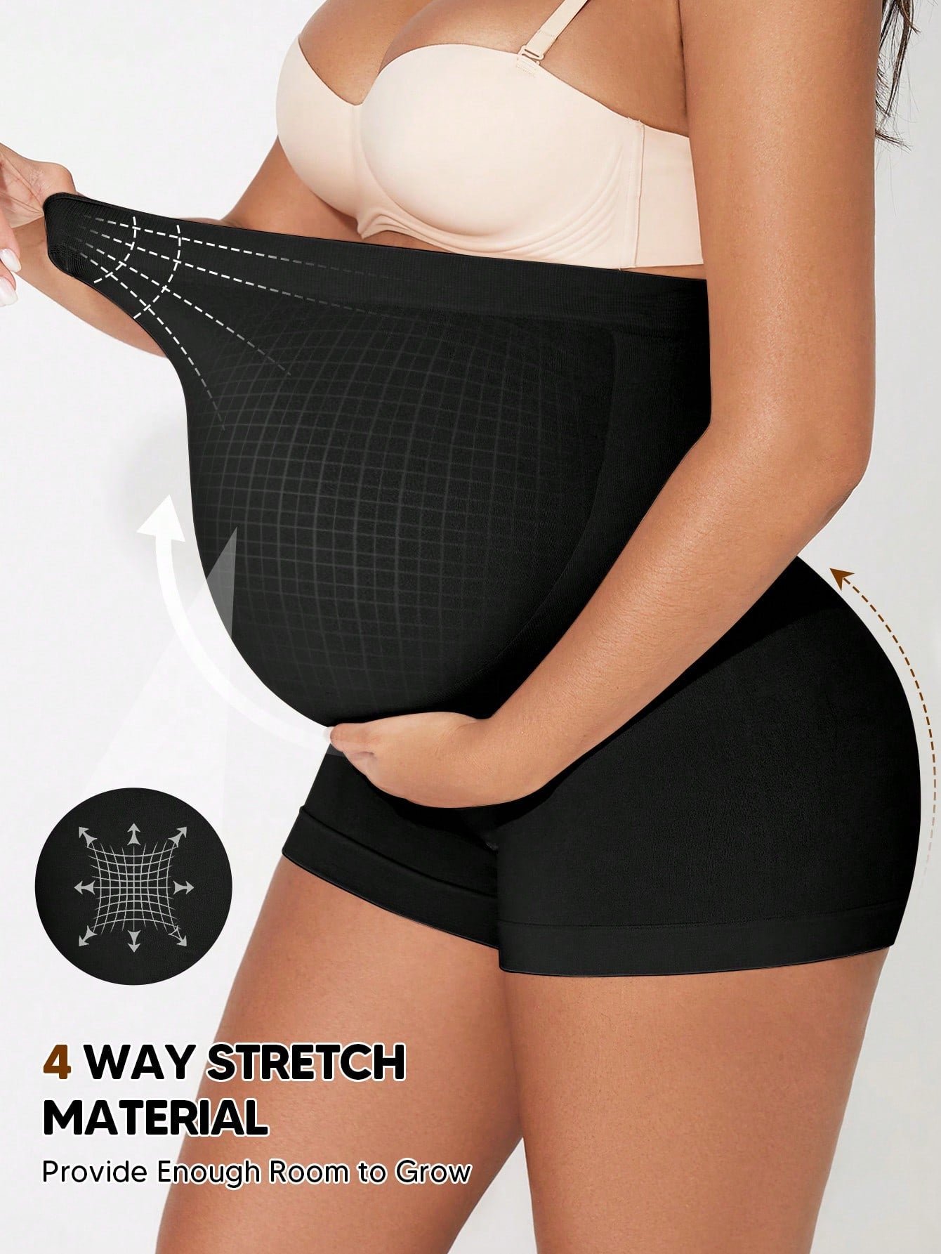 Maternity High Waisted Belly Support Shorts | Expandable Yoga Activewear | Christmas Edition