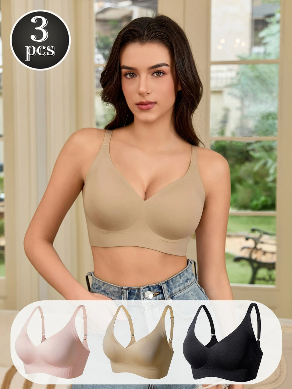 Wireless Jelly Bra | Seamless Sports Bra | Wire-Free Comfort | Soft Support | Full Bust Friendly