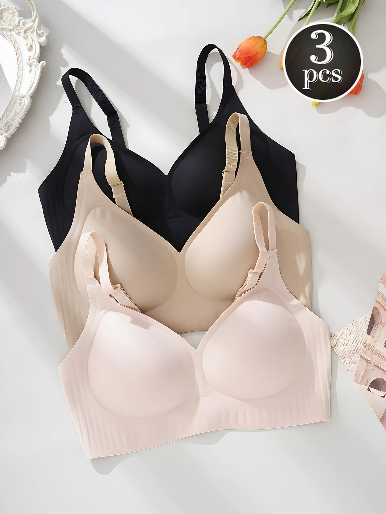 Wireless Jelly Bra | Seamless Sports Bra | Wire-Free Comfort | Soft Support | Full Bust Friendly