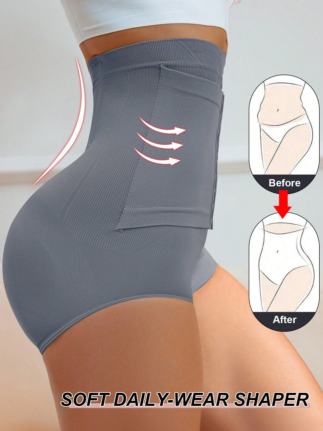 High Waist Tummy Control Shaper Panties | Buckle Closure Butt Lifter