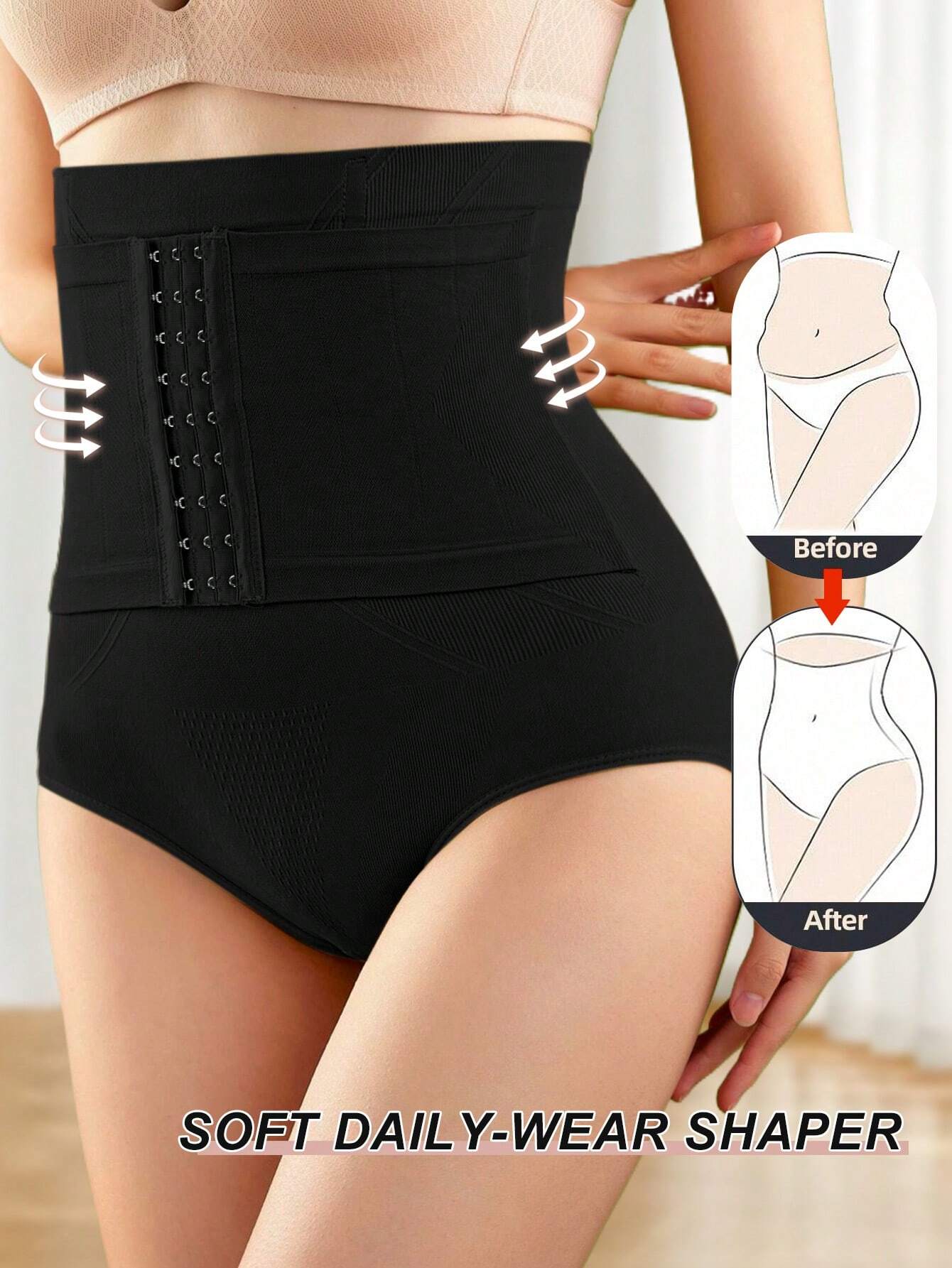 High Waist Tummy Control Shaper Panties | Buckle Closure Butt Lifter