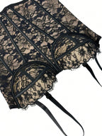 Floral Lace Trim Bustier Corset – High-Compression Shaper Top