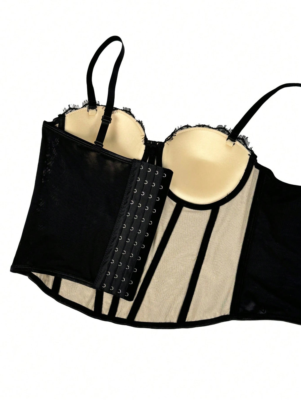 Floral Lace Trim Bustier Corset – High-Compression Shaper Top