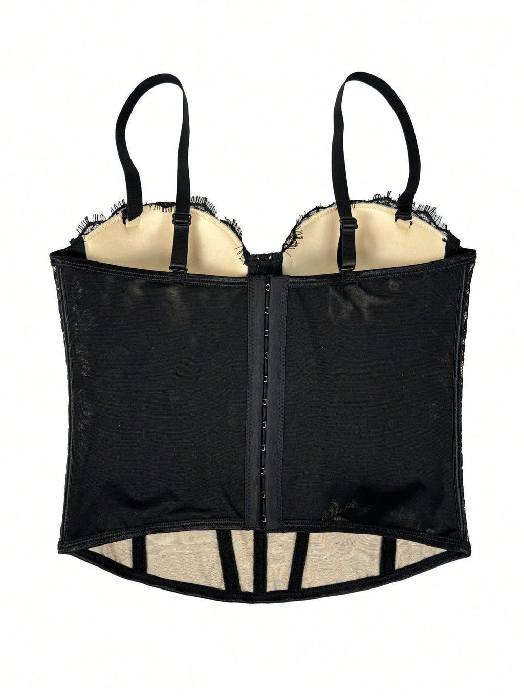 Floral Lace Trim Bustier Corset – High-Compression Shaper Top