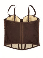 Floral Lace Trim Bustier Corset – High-Compression Shaper Top