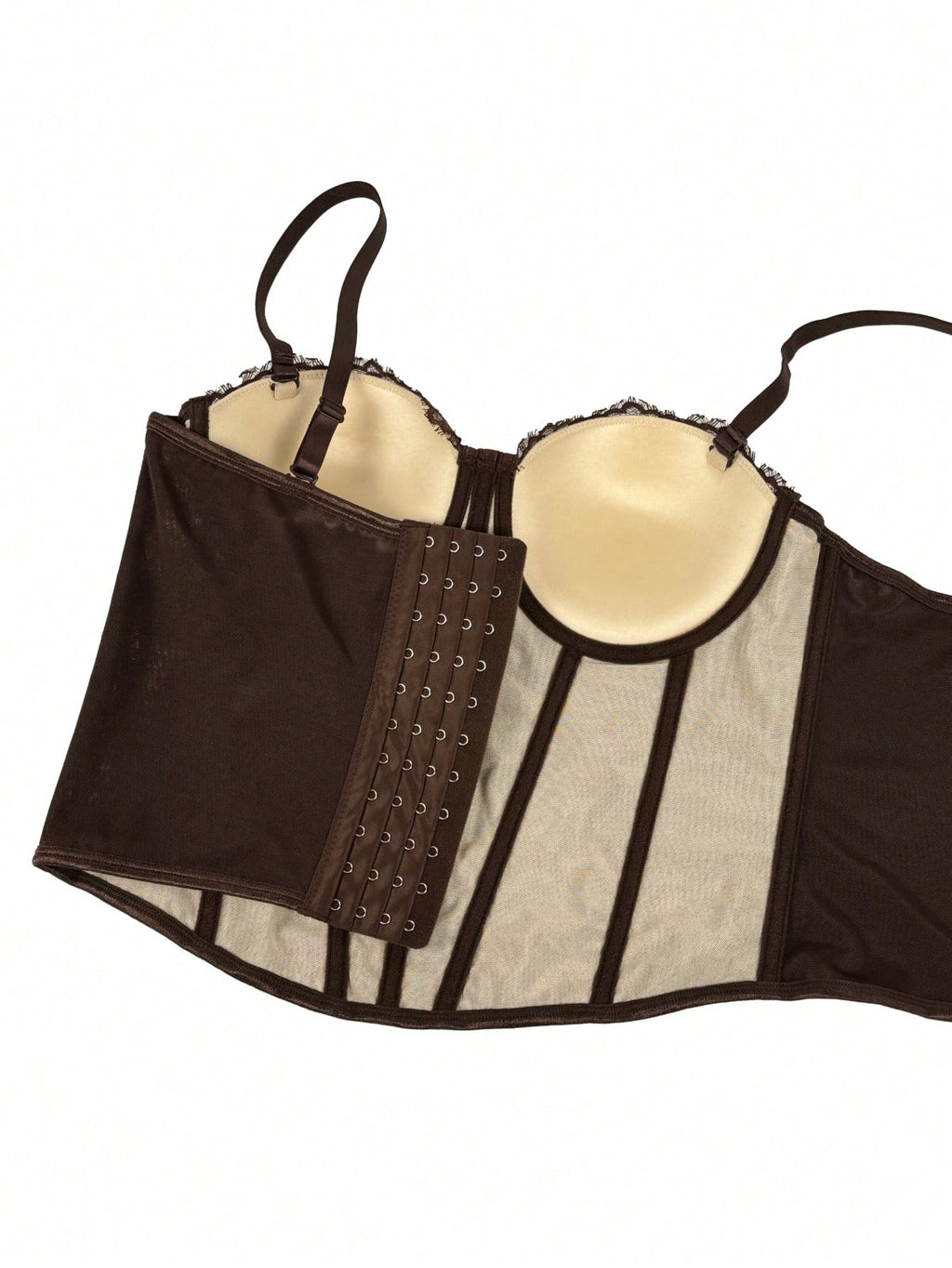 Floral Lace Trim Bustier Corset – High-Compression Shaper Top