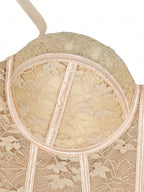 Floral Lace Trim Bustier Corset – High-Compression Shaper Top