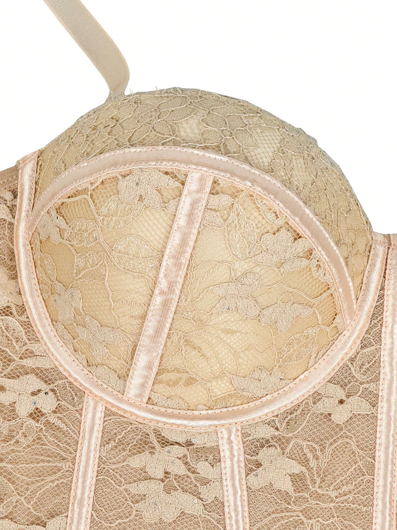 Floral Lace Trim Bustier Corset – High-Compression Shaper Top