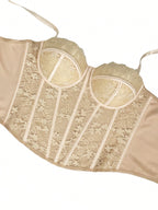 Floral Lace Trim Bustier Corset – High-Compression Shaper Top