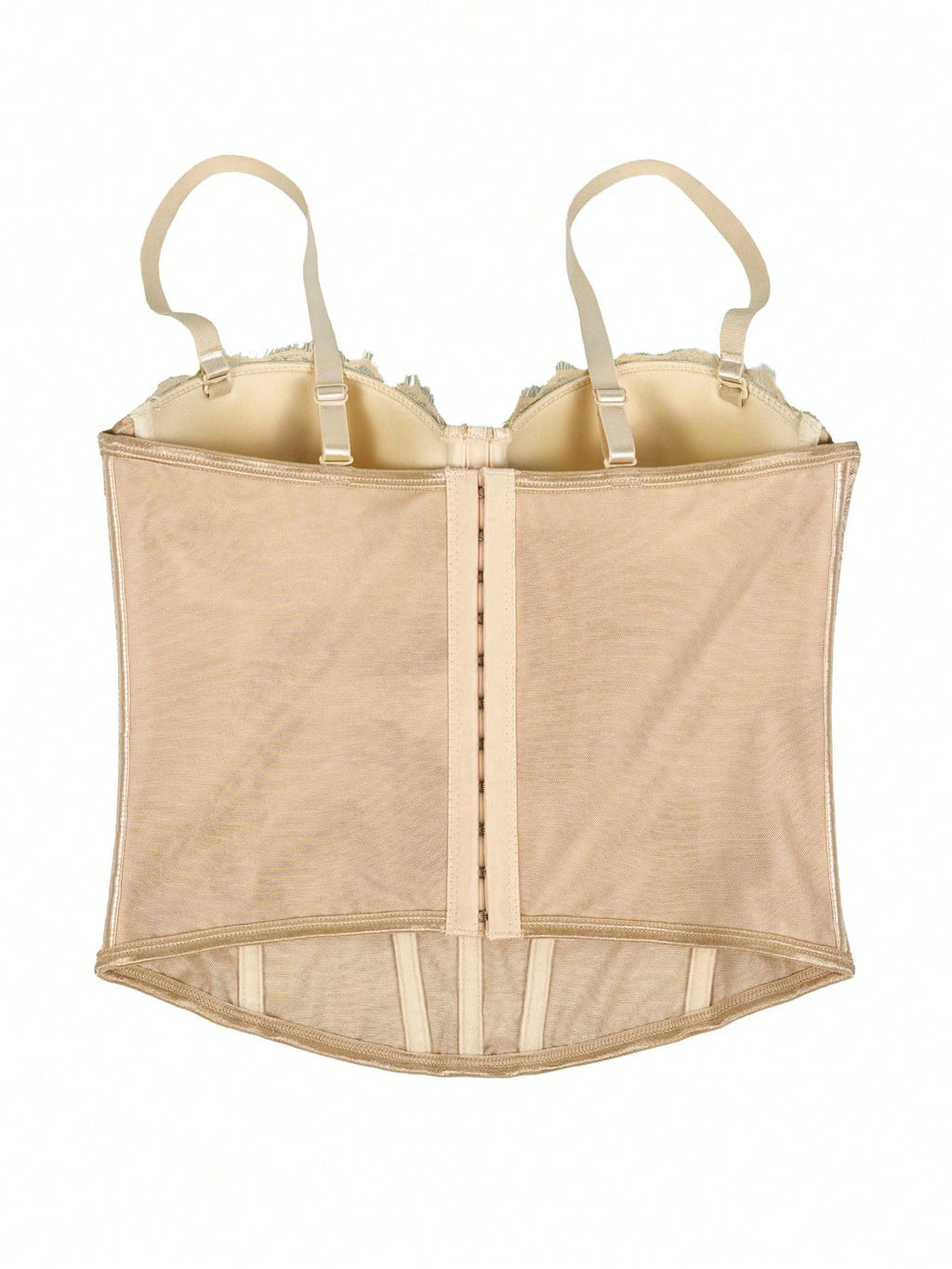 Floral Lace Trim Bustier Corset – High-Compression Shaper Top