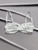 Sheer Lace Underwire Push-Up Bra | Contrast Sexy Lingerie Support Bra Top