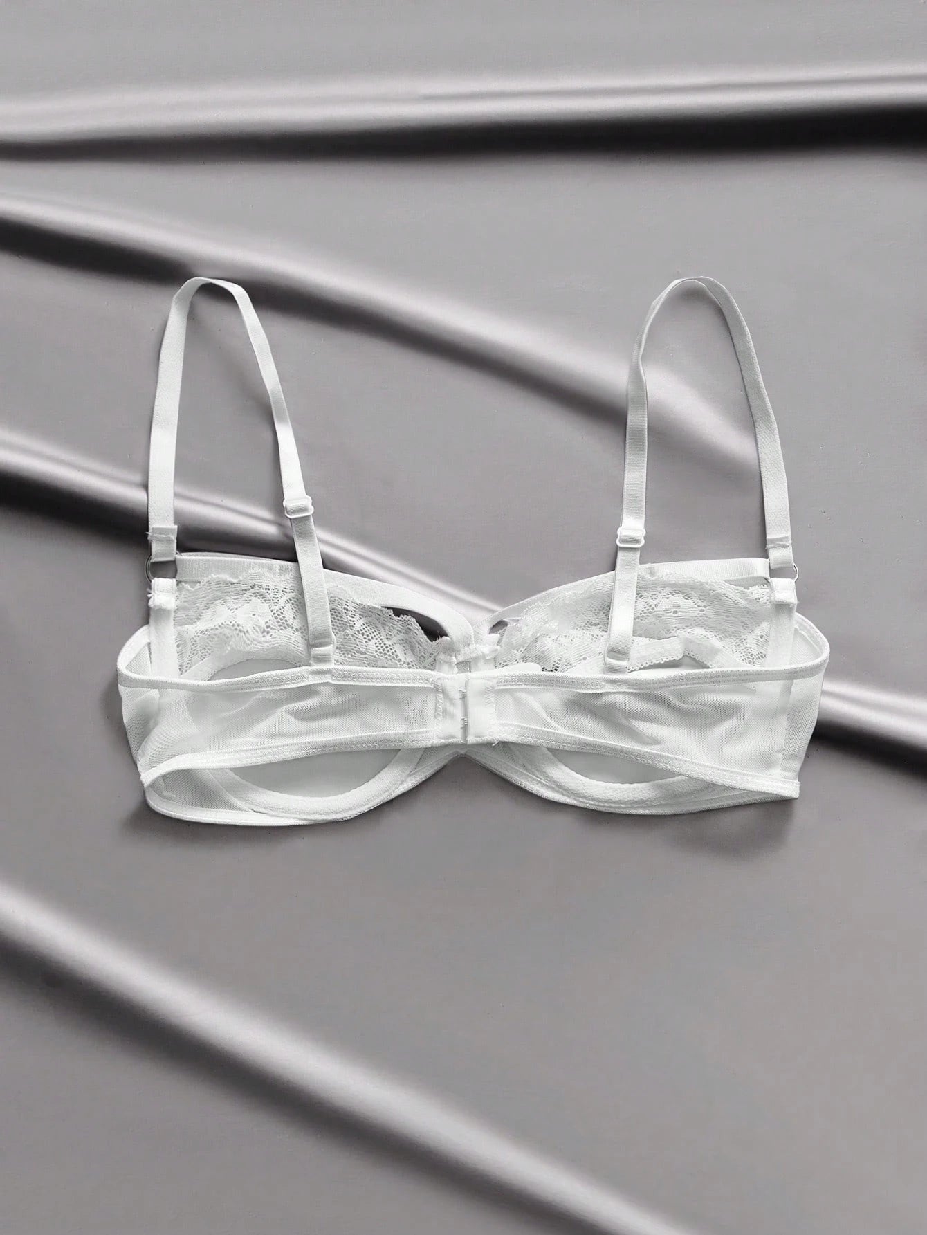 Sheer Lace Underwire Push-Up Bra | Contrast Sexy Lingerie Support Bra Top