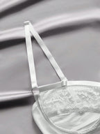 Sheer Lace Underwire Push-Up Bra | Contrast Sexy Lingerie Support Bra Top