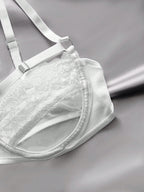 Sheer Lace Underwire Push-Up Bra | Contrast Sexy Lingerie Support Bra Top