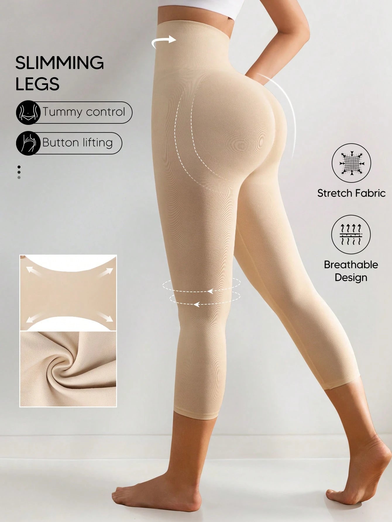 Sculpting 7/8 Length Leggings | High-Waist Tummy Control Shaper