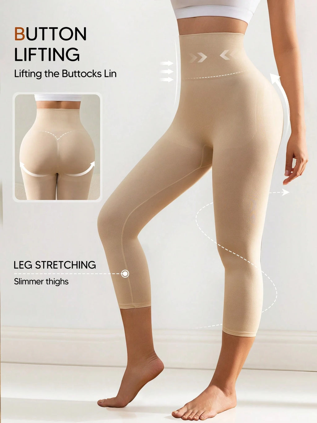 Sculpting 7/8 Length Leggings | High-Waist Tummy Control Shaper