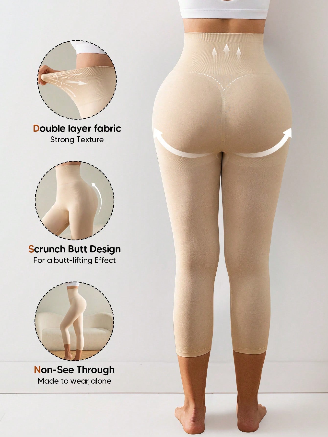 Sculpting 7/8 Length Leggings | High-Waist Tummy Control Shaper