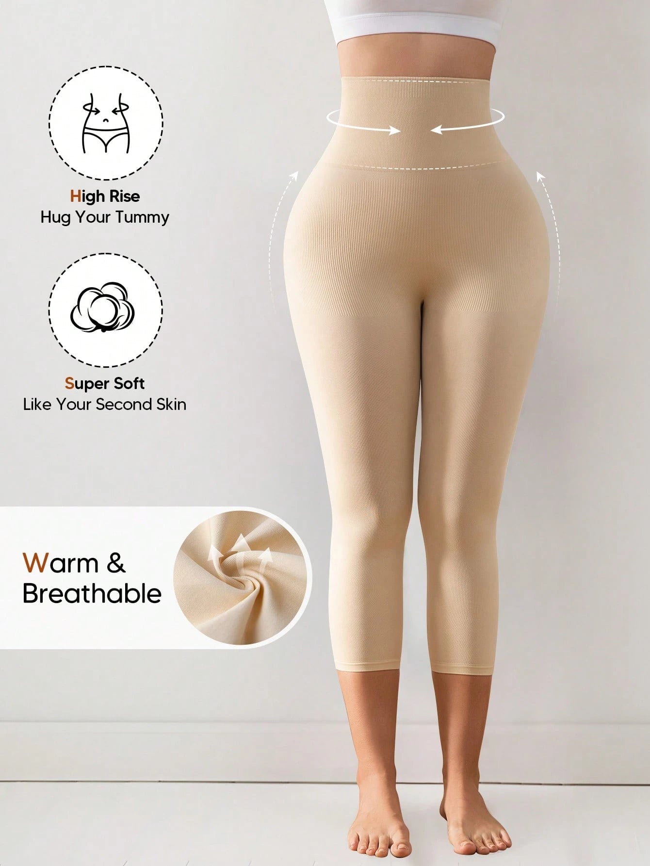 Sculpting 7/8 Length Leggings | High-Waist Tummy Control Shaper