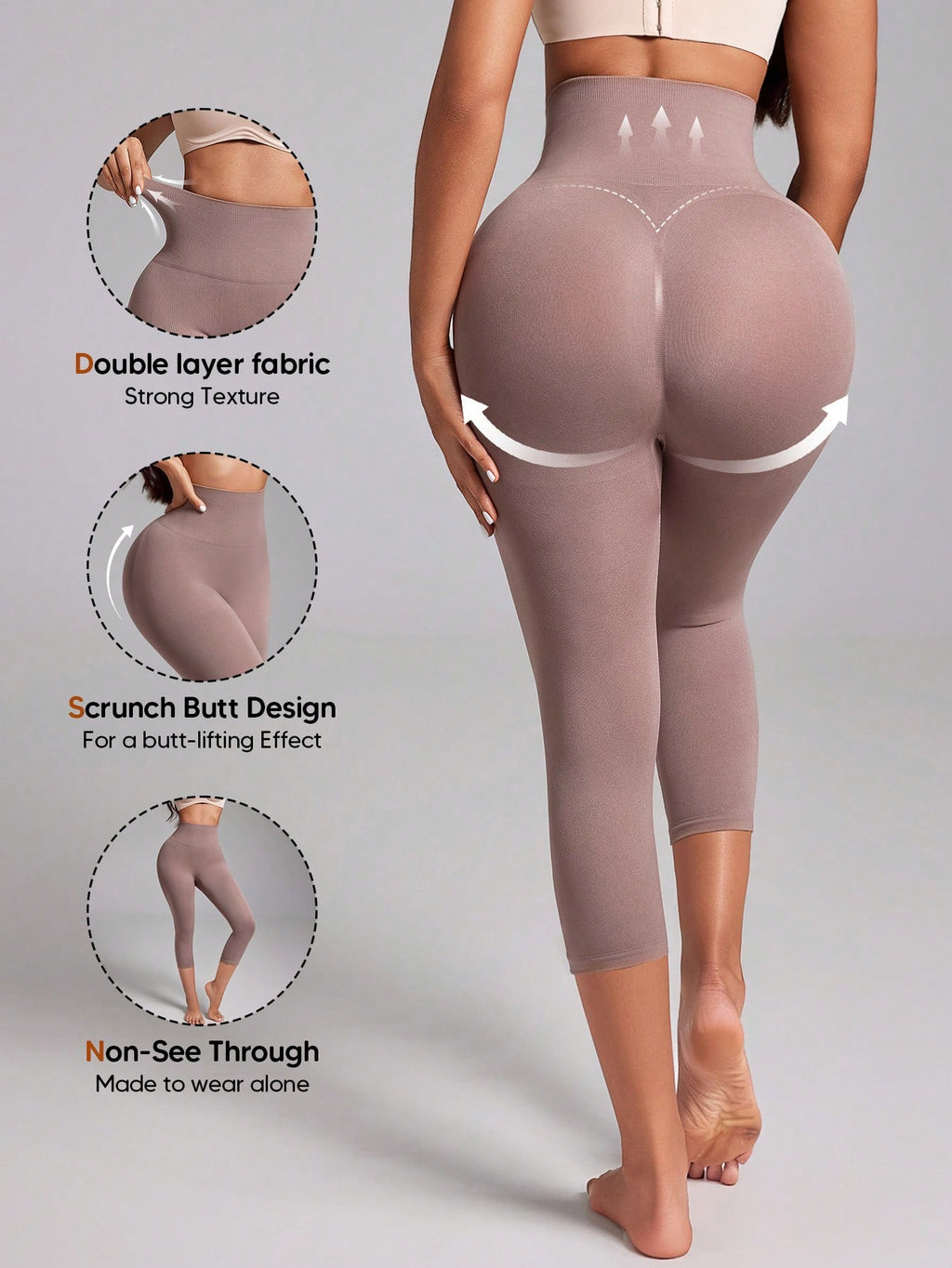 Sculpting 7/8 Length Leggings | High-Waist Tummy Control Shaper