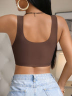 Seamless Nude Wireless Bra | Lightweight Lift Support Sports Bra with Removable Pads & Wide Straps