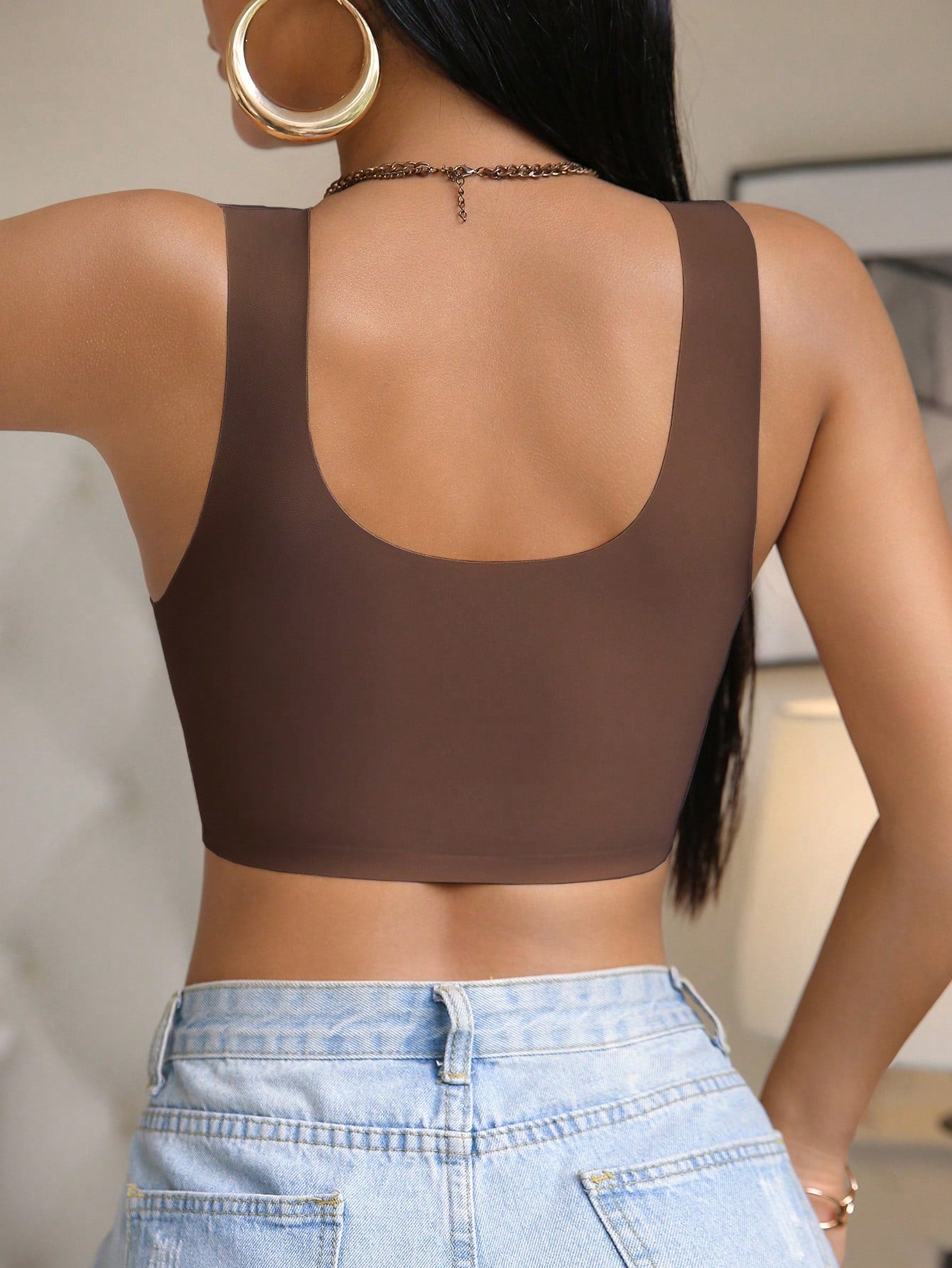 Seamless Nude Wireless Bra | Lightweight Lift Support Sports Bra with Removable Pads & Wide Straps