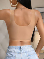 Seamless Nude Wireless Bra | Lightweight Lift Support Sports Bra with Removable Pads & Wide Straps