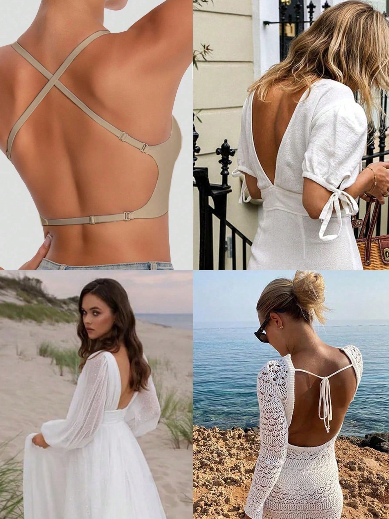 Seamless Backless Bra | Adjustable Straps Breathable Comfort Lightweight Fit | Bridal & Formal Wear