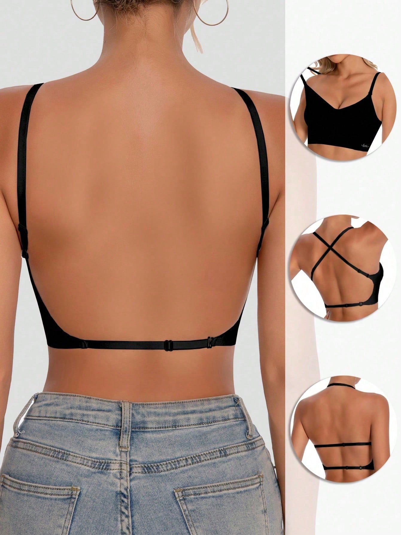 Seamless Backless Bra | Adjustable Straps Breathable Comfort Lightweight Fit | Bridal & Formal Wear