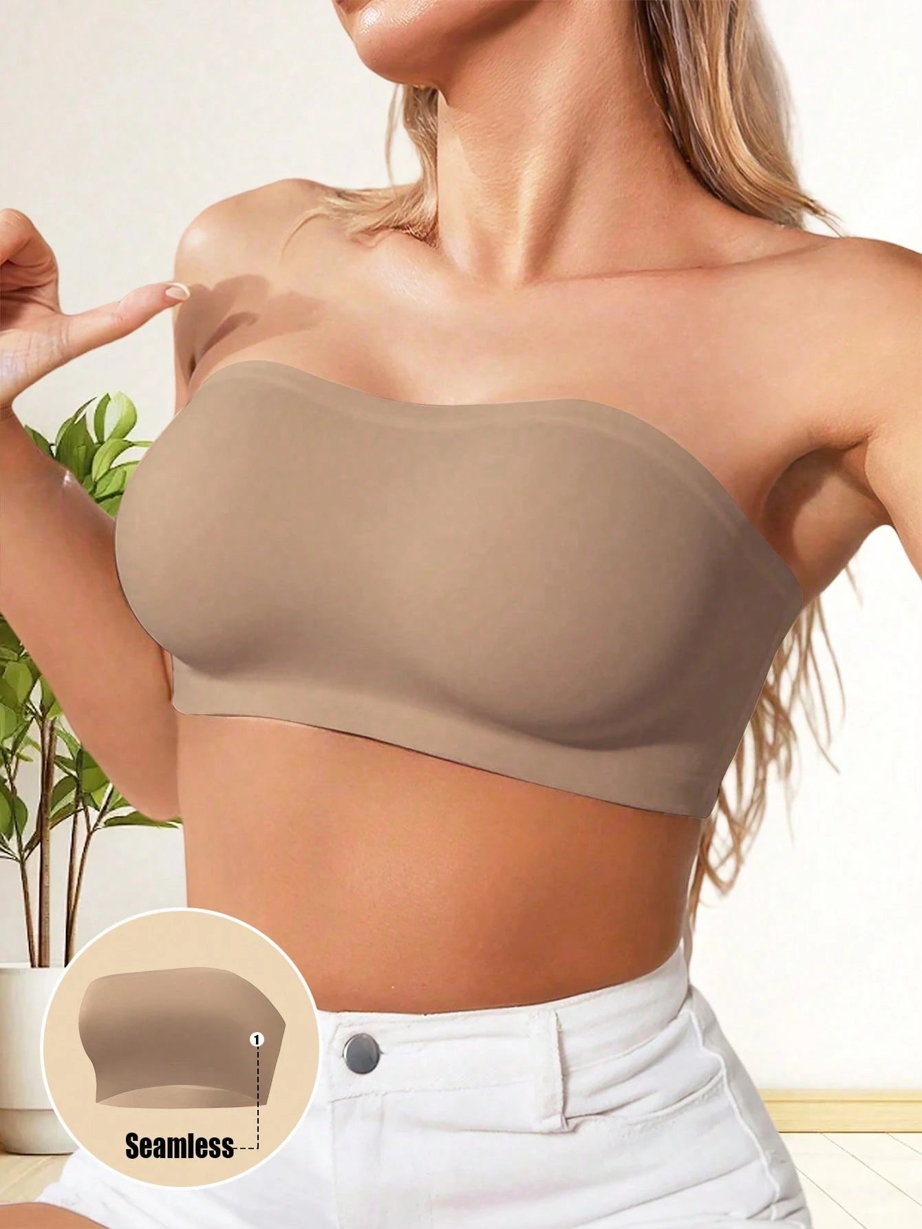 Strapless Bandeau Bra | Seamless Wireless Unpadded Fit | Backless Comfortable Everyday Lingerie