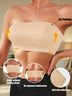 Strapless Bandeau Bra | Seamless Wireless Unpadded Fit | Backless Comfortable Everyday Lingerie