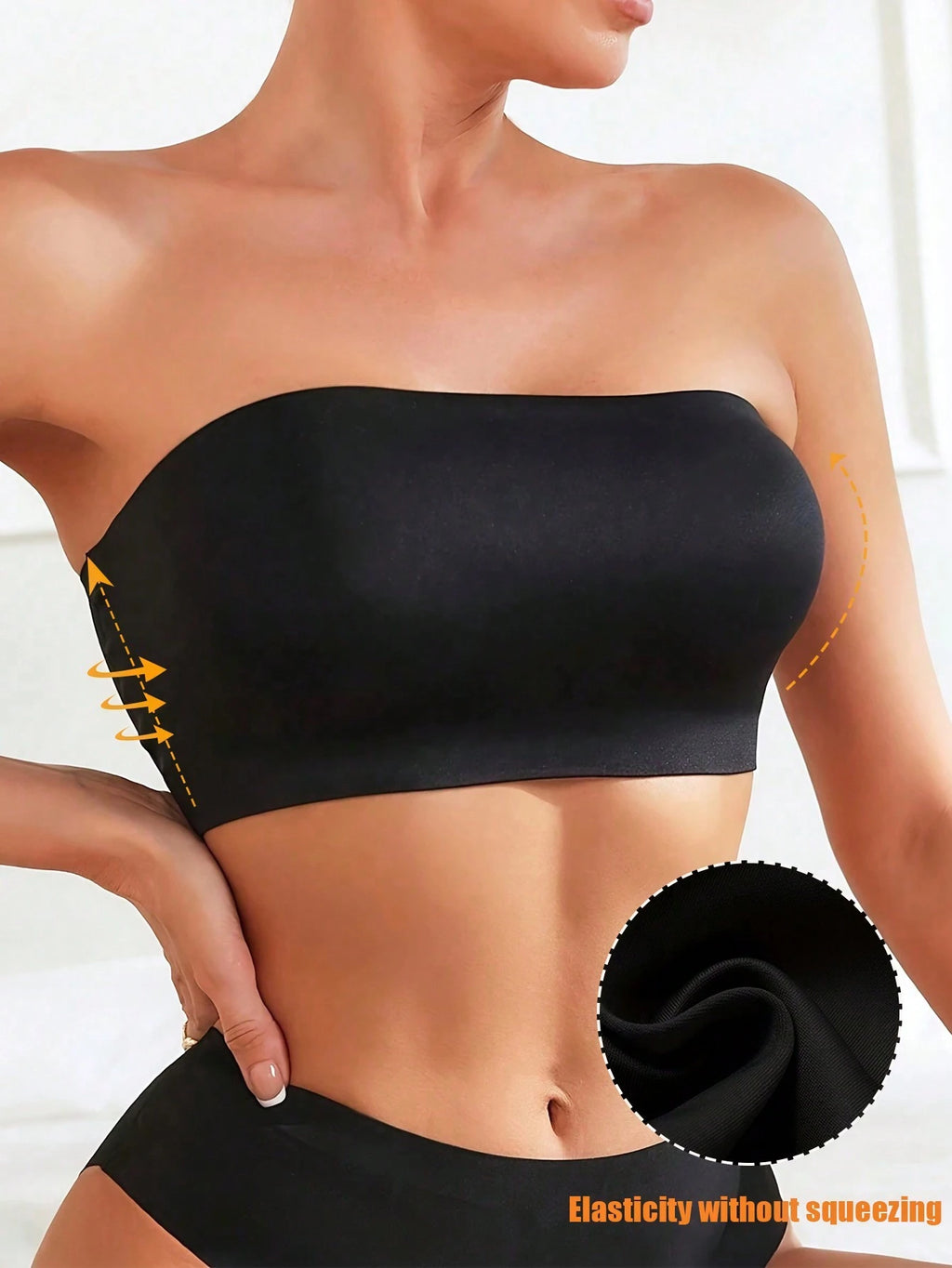 Strapless Bandeau Bra | Seamless Wireless Unpadded Fit | Backless Comfortable Everyday Lingerie