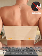 Strapless Bandeau Bra | Seamless Wireless Unpadded Fit | Backless Comfortable Everyday Lingerie