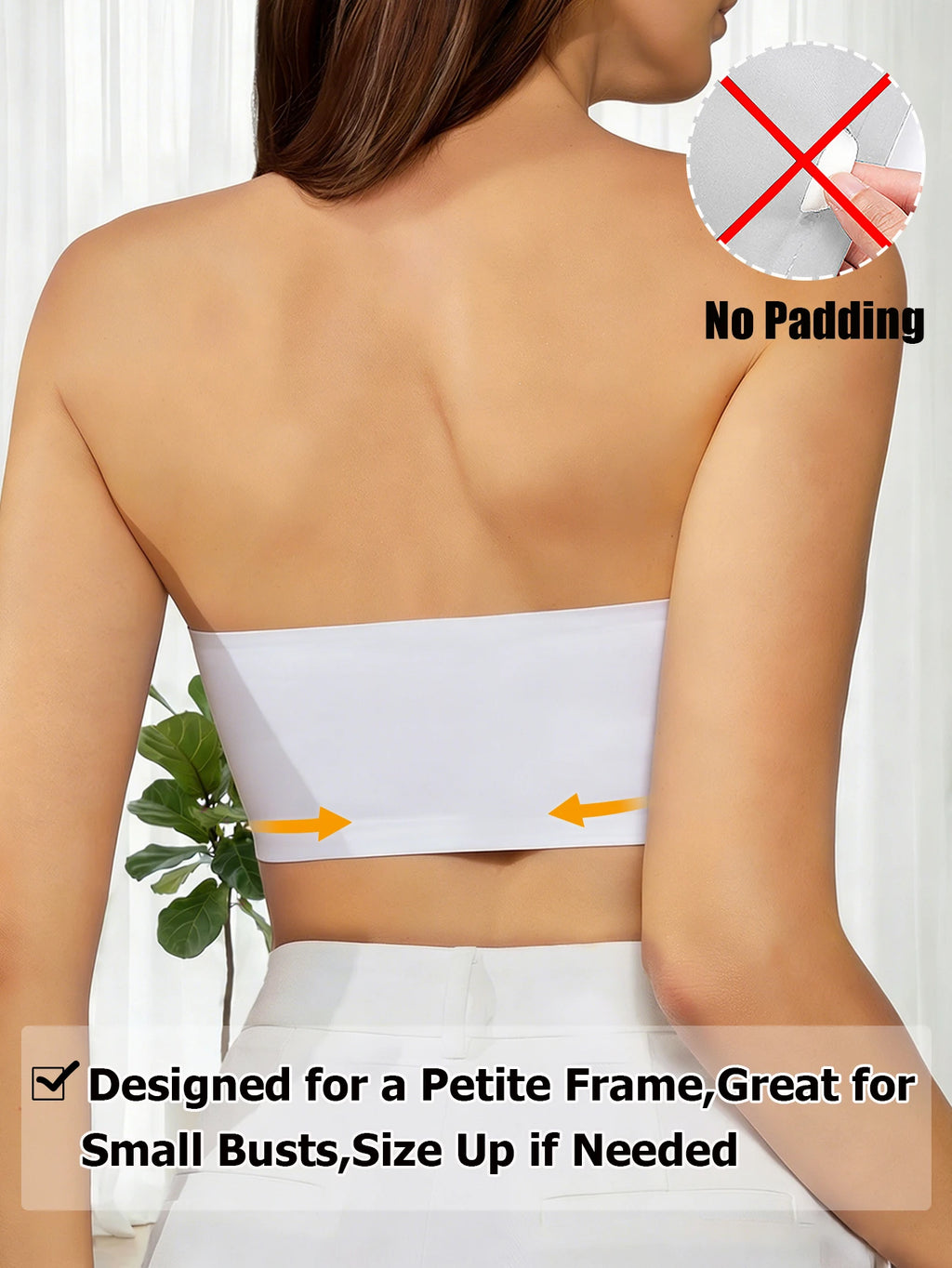 Strapless Bandeau Bra | Seamless Wireless Unpadded Fit | Backless Comfortable Everyday Lingerie
