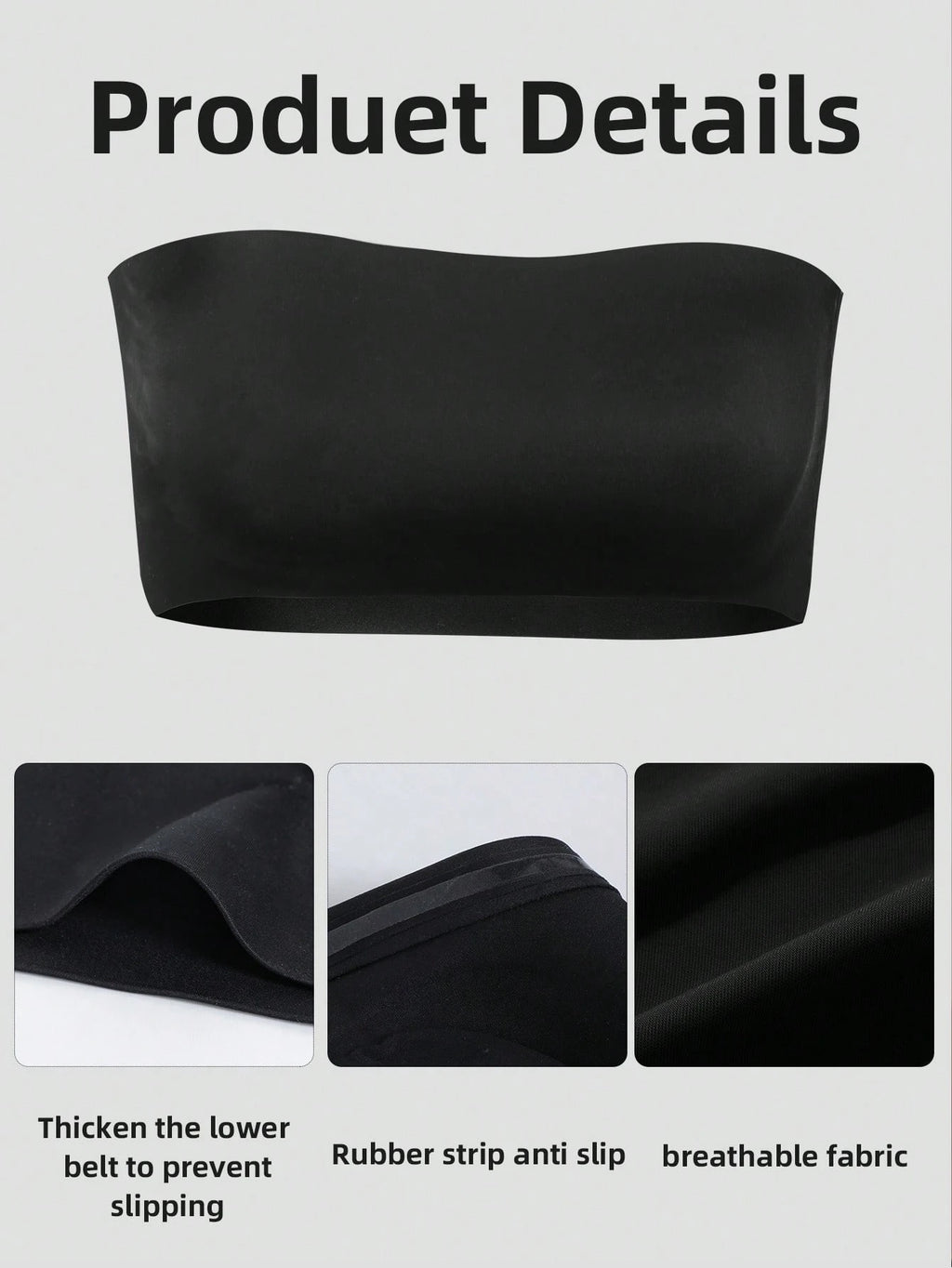 Strapless Bandeau Bra | Seamless Wireless Unpadded Fit | Backless Comfortable Everyday Lingerie