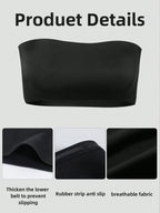 Strapless Bandeau Bra | Seamless Wireless Unpadded Fit | Backless Comfortable Everyday Lingerie