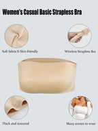 Strapless Bandeau Bra | Seamless Wireless Unpadded Fit | Backless Comfortable Everyday Lingerie