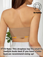 Strapless Bandeau Bra | Seamless Wireless Unpadded Fit | Backless Comfortable Everyday Lingerie