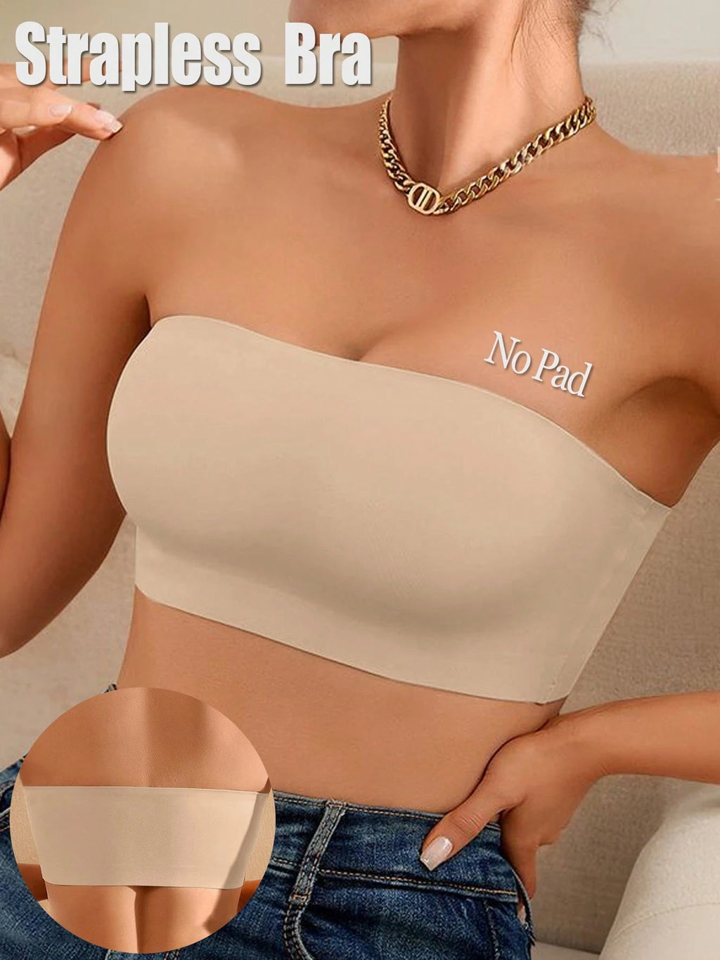 Strapless Tube Top Bralette Set | Backless Seamless Bra | Comfortable Summer Lingerie