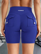 Clean & Professional (Recommended)  Women's High Waisted 8" Biker Shorts with Cargo Pockets